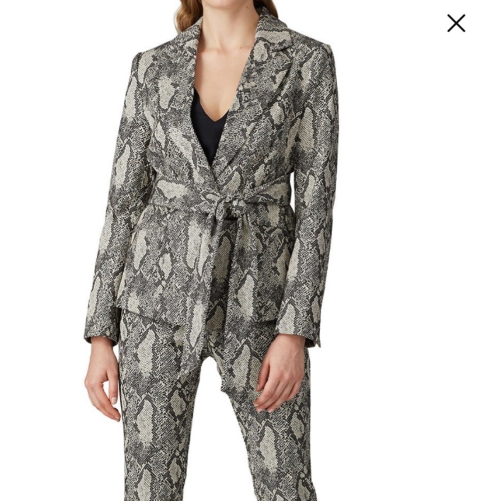NWT Rachel Roy Snakeskin Tie Waist Blazer
